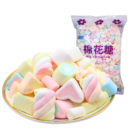 盛之花烤棉花糖500g混装芒果味迷你小粒彩色生日蛋糕烘焙装饰原料