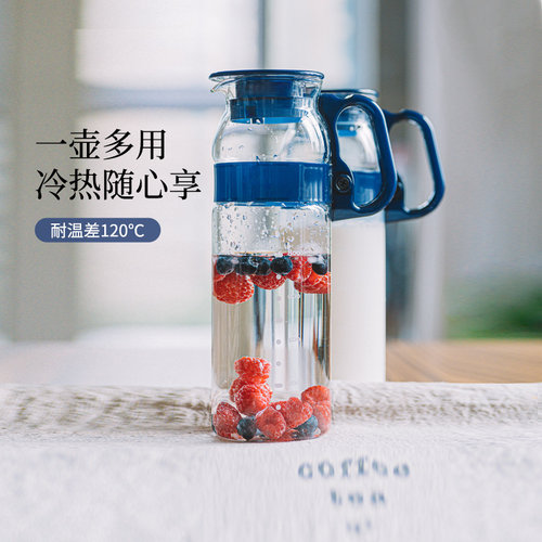 日本怡万家耐热玻璃凉水杯冷水壶