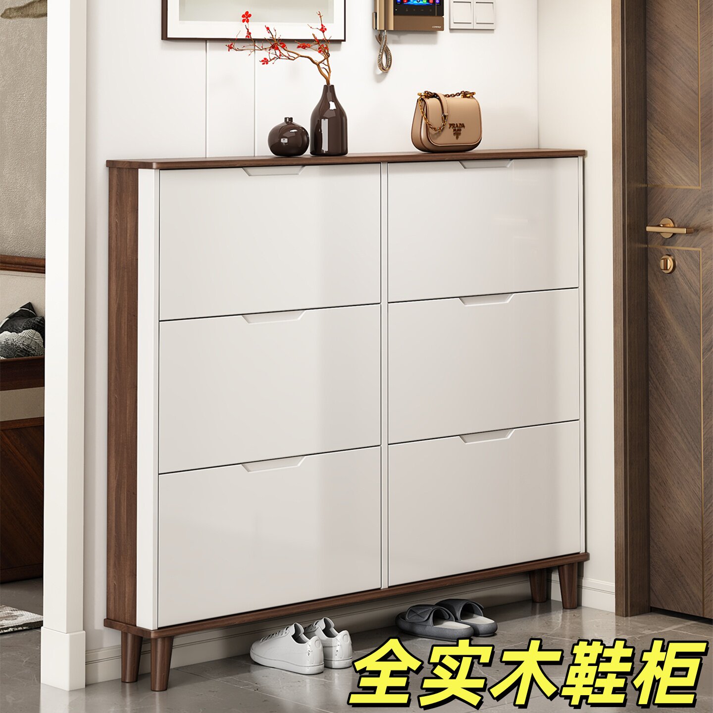 全实木鞋柜工厂批发品质保证图片