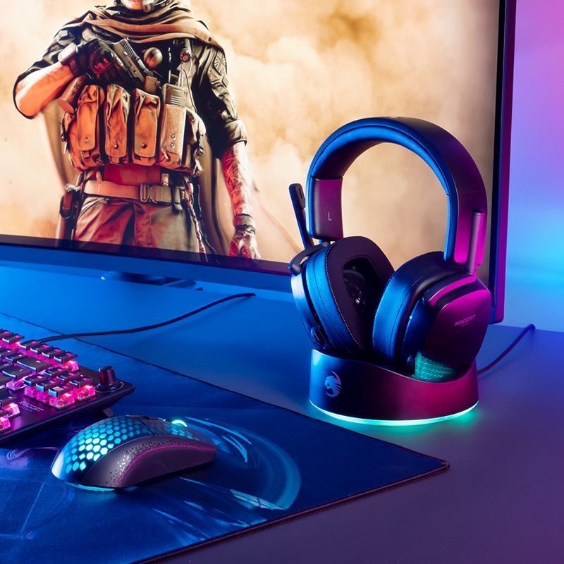 冰豹 Roccat Syn Max Air RGB 幻彩灯效 电竞游戏无线头戴式耳机.