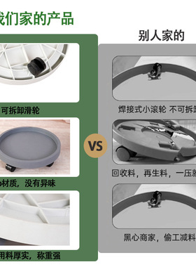 包邮花盆托盘万向轮绿植盆栽塑料