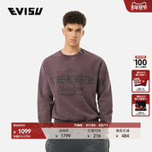 男士 EVISU KURO 商标印花纯棉宽松圆领休闲卫衣男