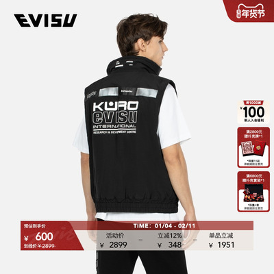 印花无袖马甲Evisu外套