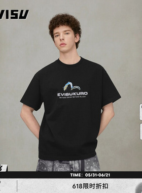 EVISU KURO男士海鸥印花短袖T恤2ESGNM5TS5112RXCT