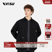 EVISU 2ESGNM5SL5008RXCT 商标刺绣衬衫 KURO 男士