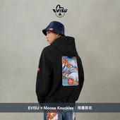 男士 EVISU 商标和海鸥图案连帽卫衣 Knuckles 2025冬季 Moose