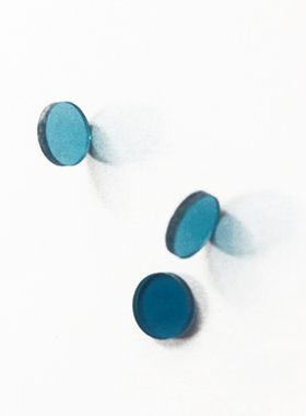 QB23 滤光片青蓝色玻璃可见吸收滤光片 Φ6*1mm,Φ6*2mm,Φ6*4mm