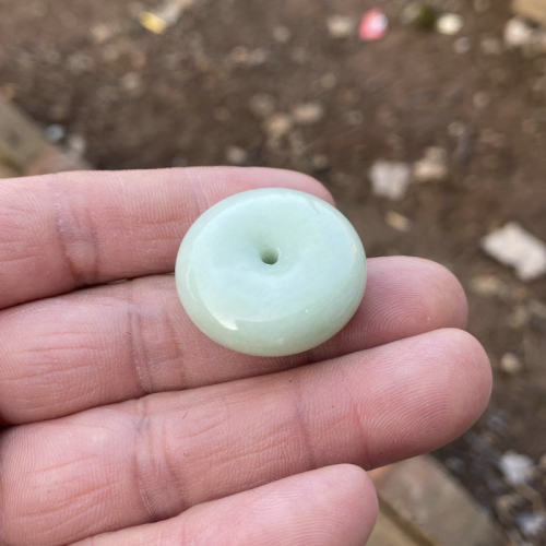 陕西西安蓝田玉平安扣吊坠带证书