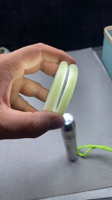 天然精品细料陕西西安圆条蓝田玉手镯女款活玉镯子兵马俑同款带证