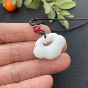 天然活玉正品蓝田玉挂件男女款祥云锁吊坠兵马俑同款节日礼物送证