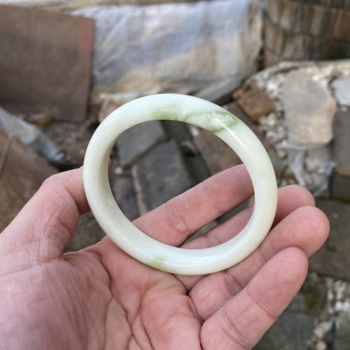 陕西蓝田玉老翠玉手镯内径62mm