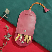 女士真皮超薄钥匙包创意韩国可爱抽拉式 迷你小巧通用汽车锁匙包男