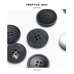 纽扣商务西装 天然真牛角高档羊羔毛皮草服装 外套扣子 25新品 艺森