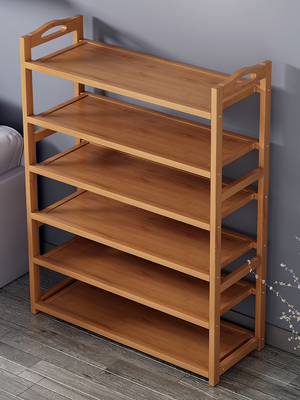 鞋架子家用简易门口竹分层隔板收纳神器防尘入门实木结实好看鞋柜