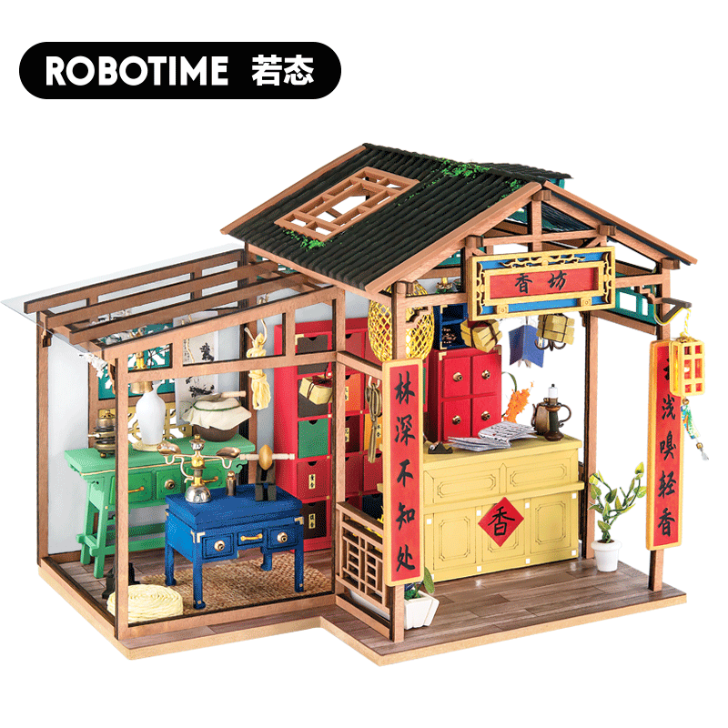木玩世家榫卯积木结构建筑小屋
