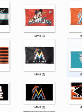 MLB Miami Marlins House Flag迈阿密马林鱼队球迷装饰旗帜车旗