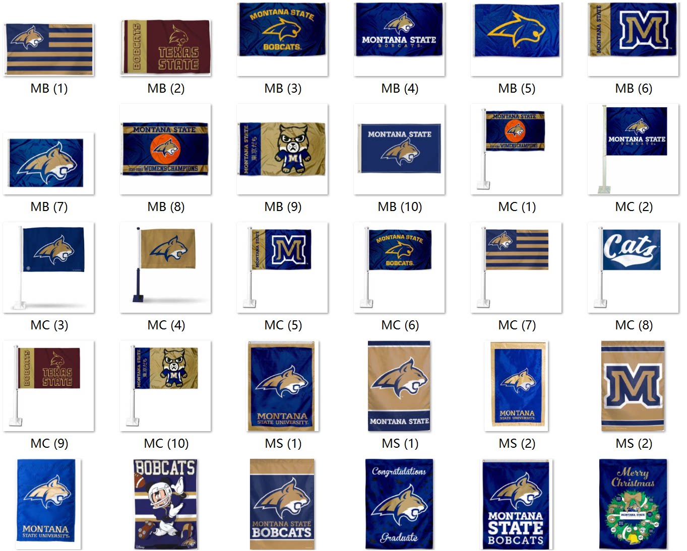 montana state bobcats college flag蒙大拿州立大学学院旗帜