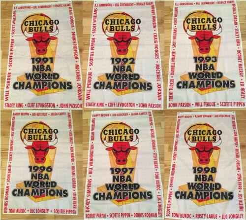 NBA Chicago Bulls Flag芝加哥公牛冠军旗帜球迷会场装饰海报壁画