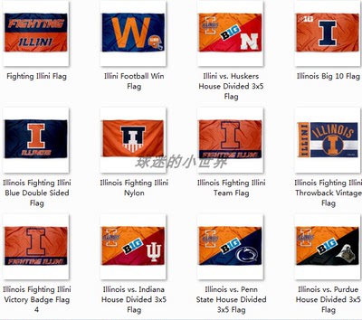 Illinois Fighting Illini Flag依利诺斯大学名校海报旗帜订制