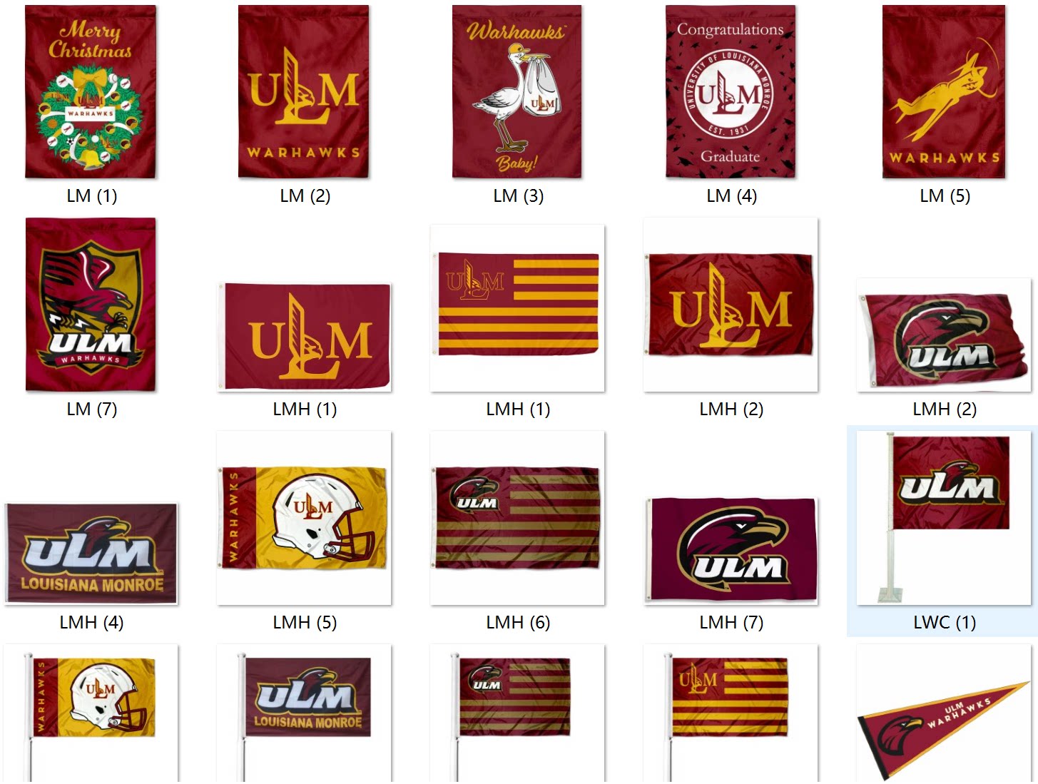 louisiana monroe warhawks flag路易斯安那州门罗战鹰队旗帜
