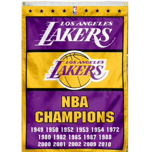 LA Lakers 16 Time Champions Garden Flag and Yard Banner Flag