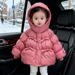 m242棉服女宝宝保暖中小童外套新款女童冬装加厚小童时髦洋气外套