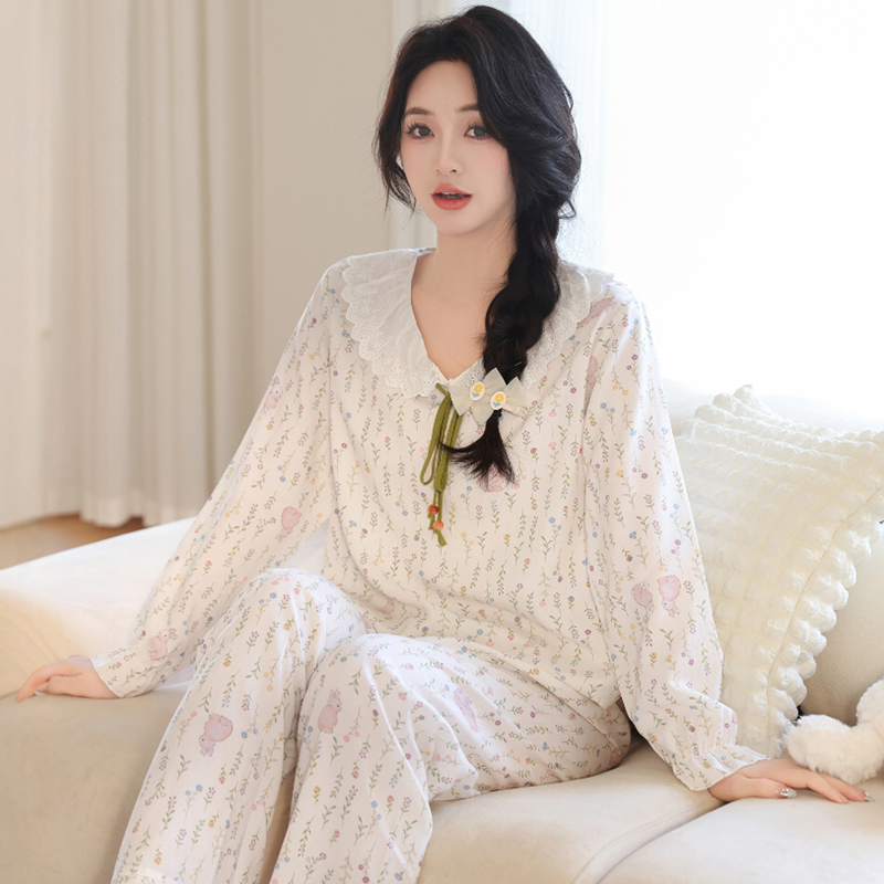 年轻人棉绸睡衣女士长袖2025新款