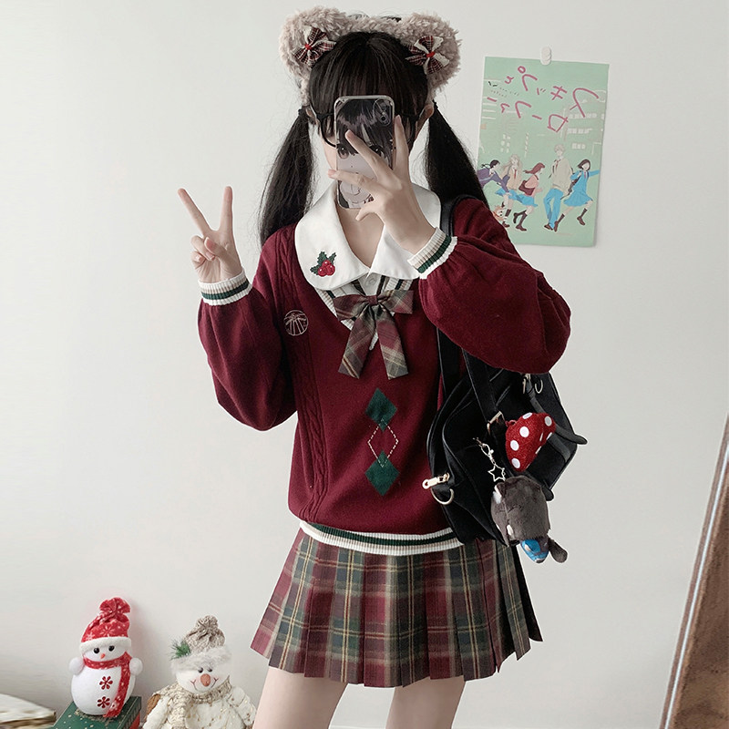 叮当//瞳福掌柜原创JK制服裙学生新年圣诞节套装送女朋友闺蜜礼物