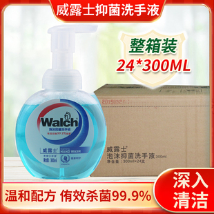 24瓶健康呵护清洁洗手露整箱装 walch威露士泡沫抑菌洗手液300ML