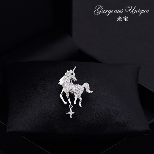 高档胸针气质独角兽动物领口装饰