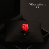 日韩少女奶油风可爱郁金香胸针固定衣服花朵小领针衣服点缀饰品女