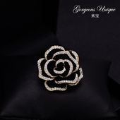 小香风胸针女高档复古大气山茶花胸花韩国奢华日韩时尚 配饰别针