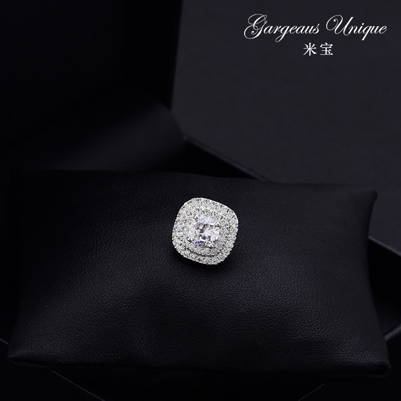 复古精致方形纽扣小扣针立体质感领口防走光固定扣时尚百搭小胸针