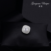 复古精致方形纽扣小扣针立体质感领口防走光固定扣时尚 百搭小胸针