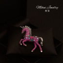 奢华闪耀马年生肖胸花高档别针女配饰西装 大衣气质独角兽胸针礼物