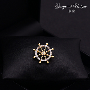 海军风高档船锚船舵小胸针男女西装领口固定配饰夏季防走光小别针