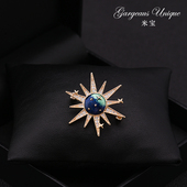 装 星空蓝宇宙胸针太阳星星个性 别针西服领口百搭情侣时尚 饰配饰