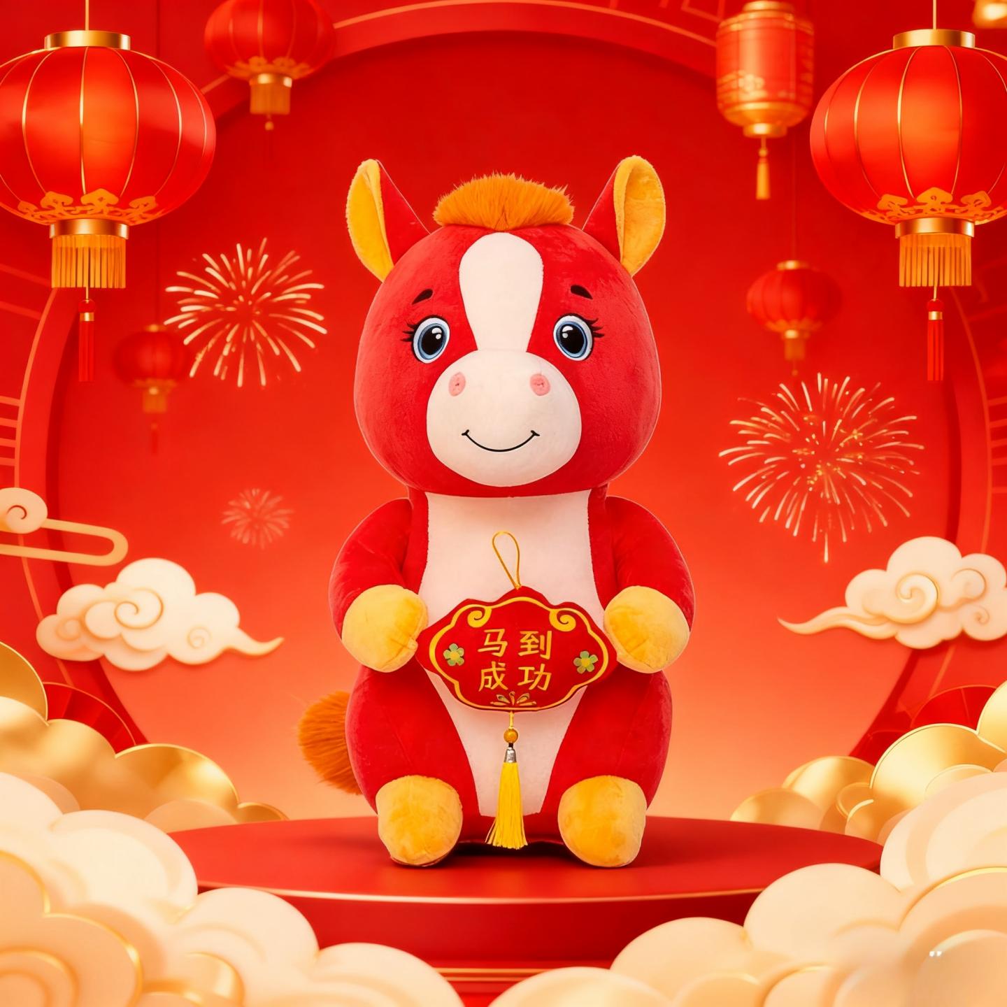 可批发26年新款马年吉祥物公仔