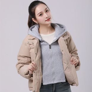 可拆卸纽扣拉链羽绒服帽加厚加大新款潮可拆卸假领子连帽卫衣帽子