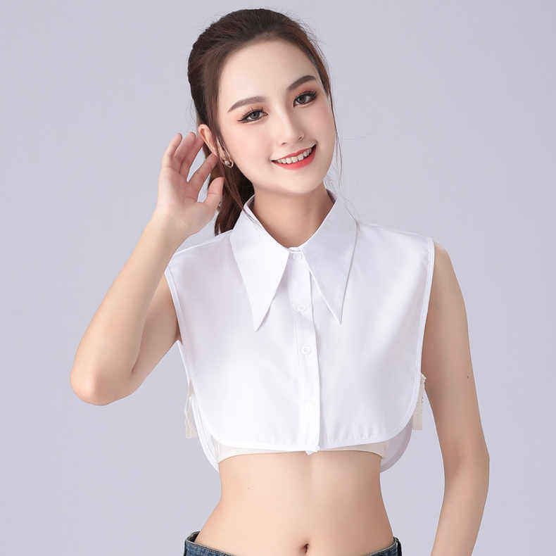 假领子女百搭假领毛衣衬衫百搭尖领假衣领白色时尚多功能女士衣领