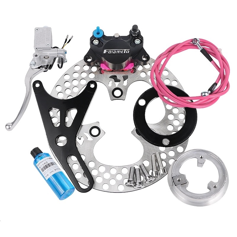 电动车爱玛雅迪九号通用佛兰多国产小螃蟹卡钳后轮鼓刹改碟刹套装