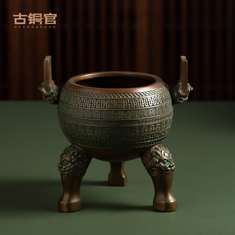 摆设大号铜鼎仿古酒柜装饰品摆件