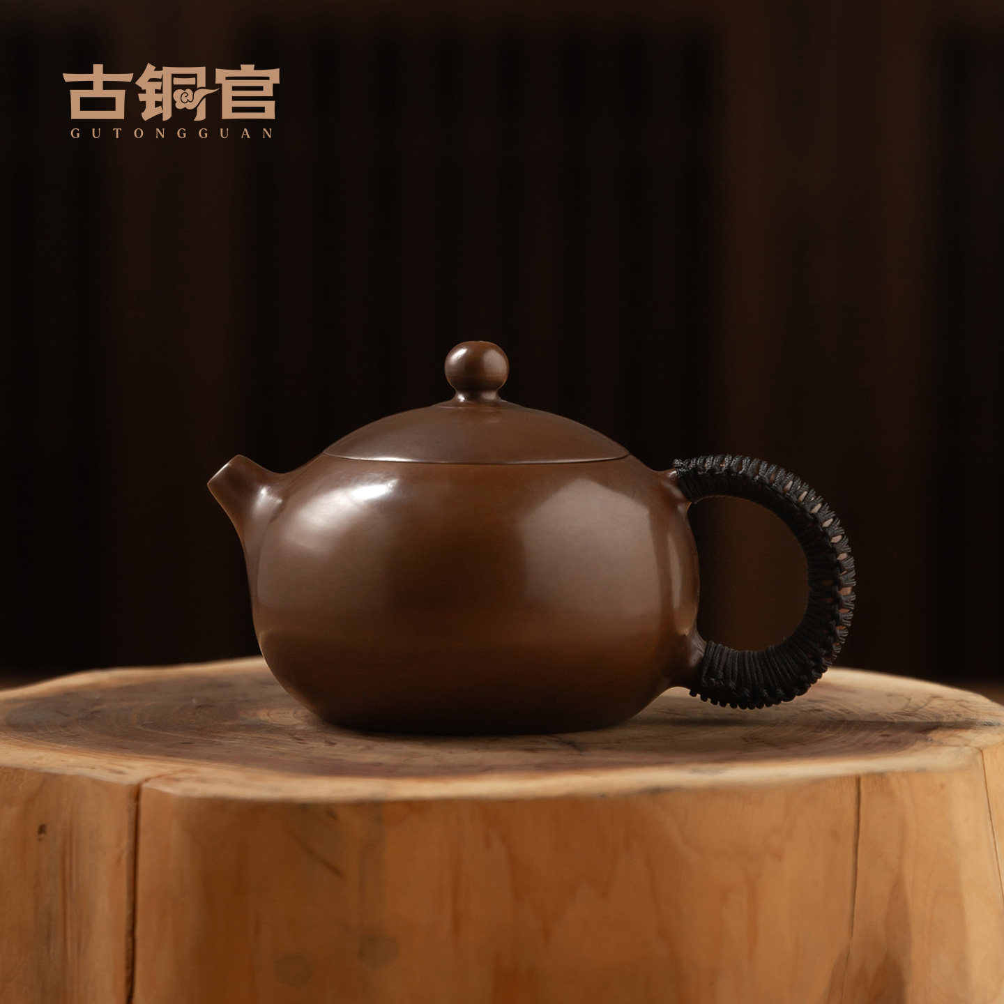 大红袍西施壶铜壶烧水壶手工倒把煮茶泡小茶壶套组紫铜茶道摆件