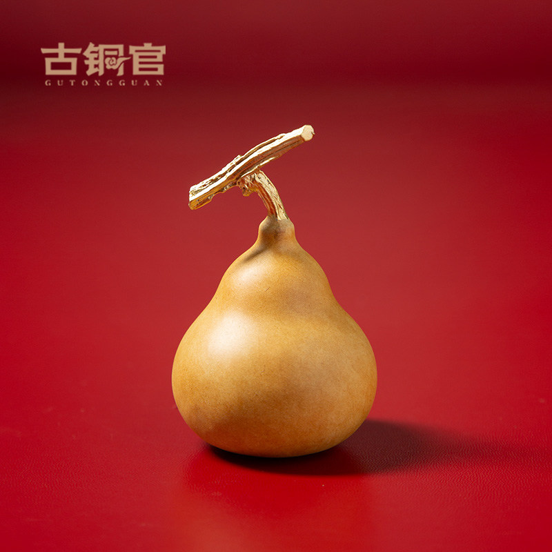 铜葫芦手把件男士随时把玩工位解压礼品家居桌面文玩天然车载摆件