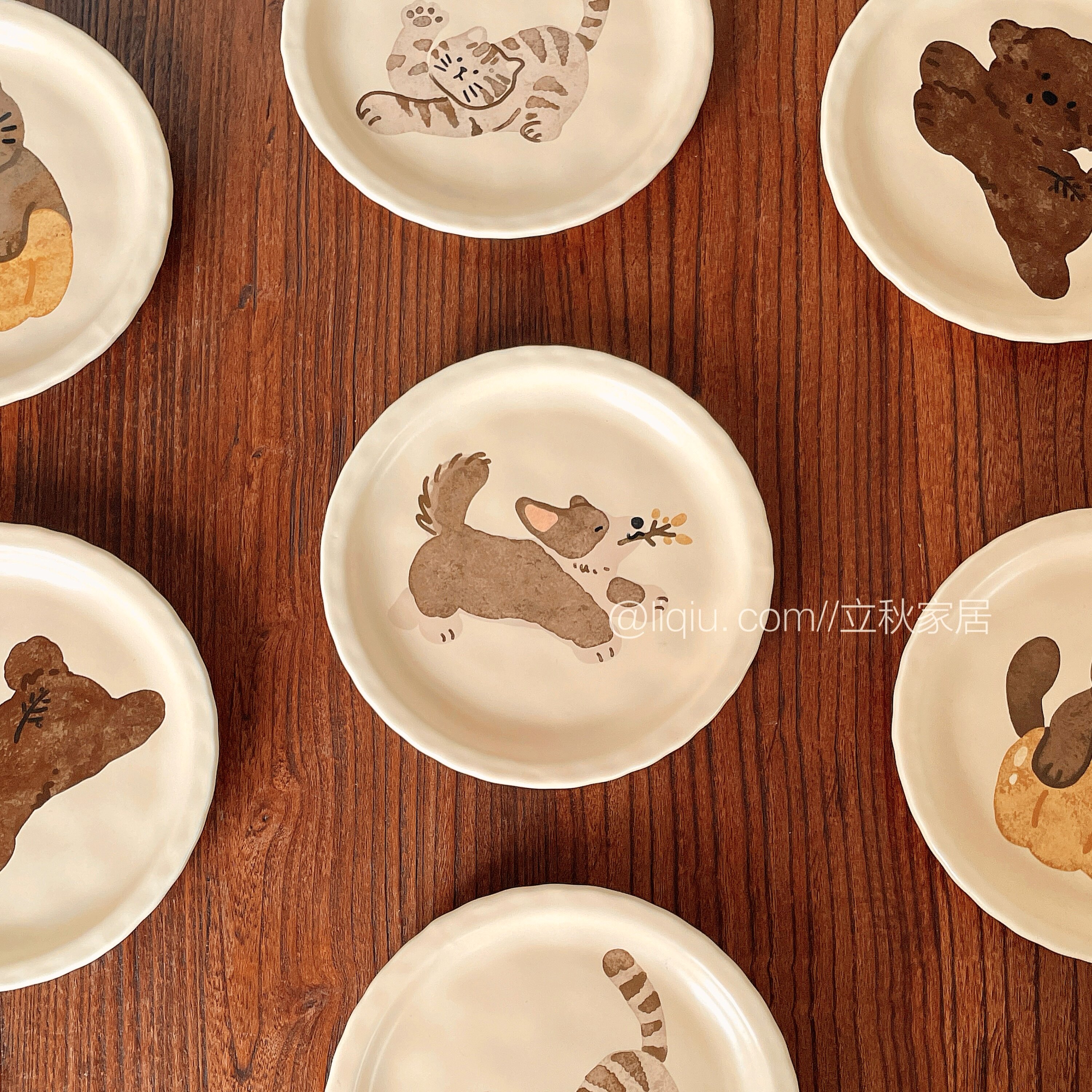 动物森林吐骨碟家用高端吐骨头盘碟陶瓷小盘子碟子精致餐桌餐盘