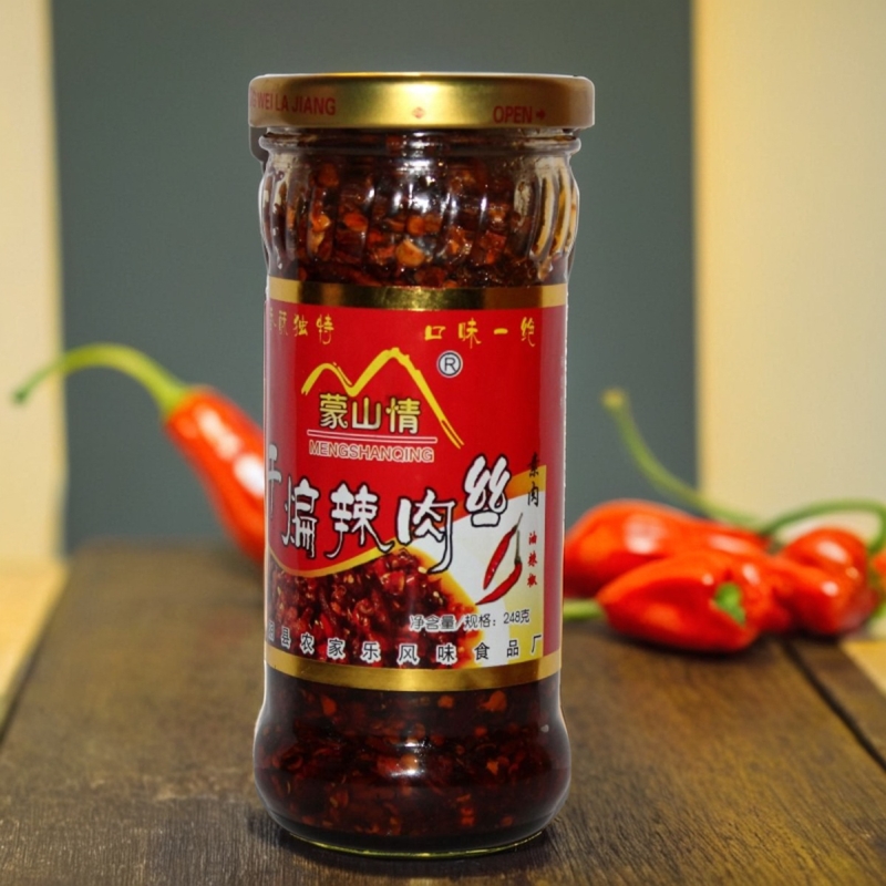 沂蒙干煸辣肉丝拌面山东特产