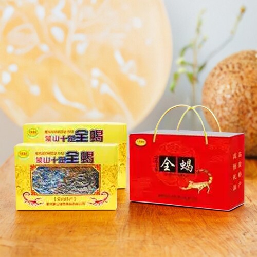 沂蒙十足养殖全蝎礼盒装盐水腌制油炸食用真空包装带手提特产临沂