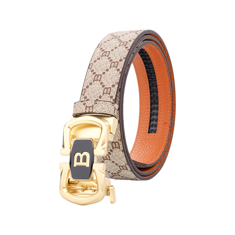 男生皮带年轻人自动扣男款潮流真皮高档品牌美式学生款新款百搭