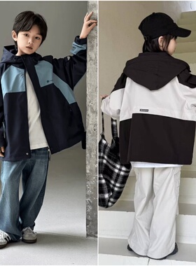 牛哆哆童装2025秋季新款韩版儿童撞色夹克衫男女童风衣外套 69152