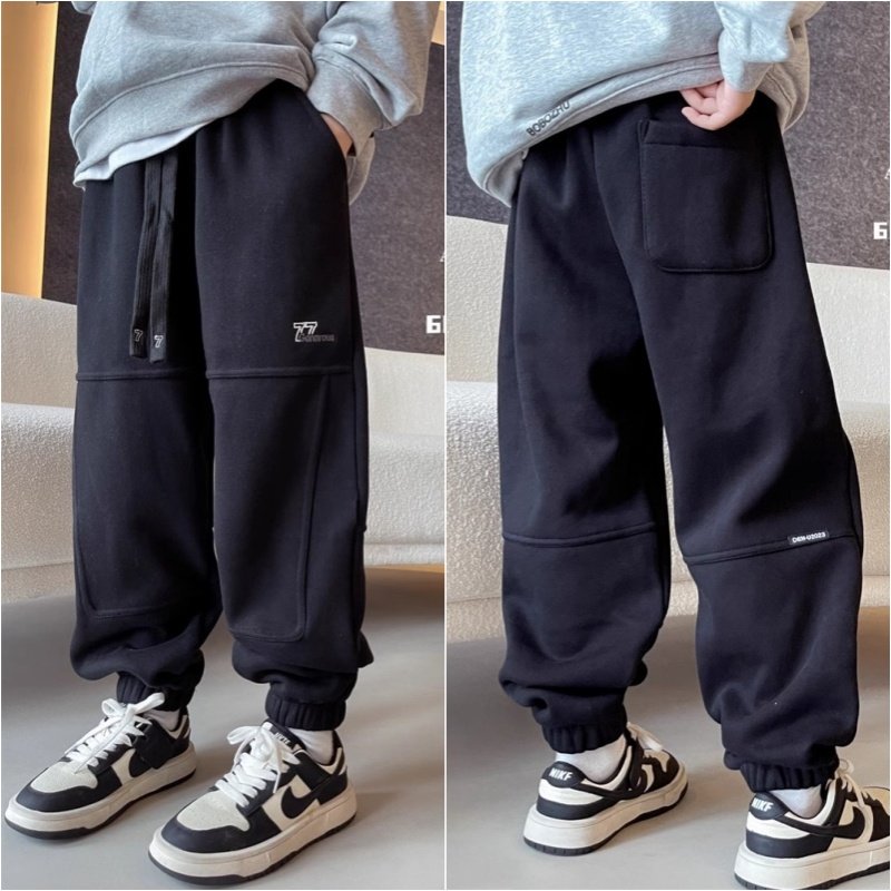 爱木橦童装2024冬新款儿童刺绣休闲裤男女童一体绒加厚运动裤6852,童装/婴儿装/亲子装,裤子,淘宝优惠券,粉丝福利购,淘宝优惠卷